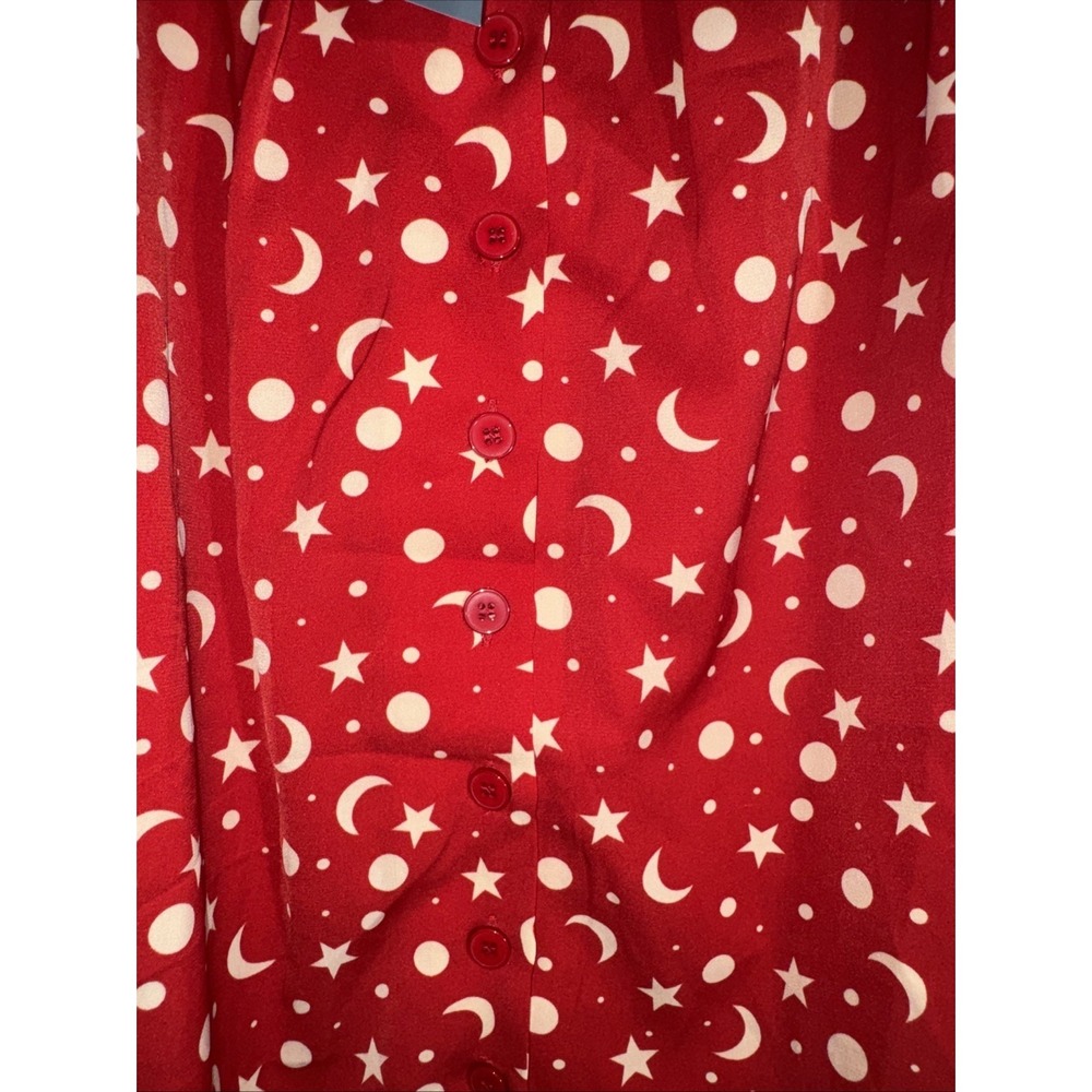 Modcloth Skirt Red Moon & Stars Large Whimsigoth Witch Cottage Core NWT - Picture 6 of 16
